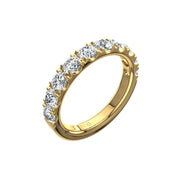 Demi-alliance 10 diamants naturels ronds 1.30 carat or jaune Gabriela